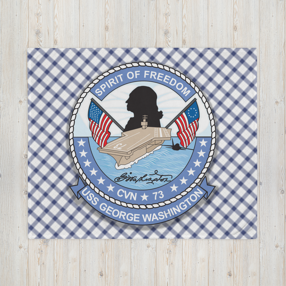 USS George Washington (CVN-73) Ship's Crest Throw Blanket – 50x60