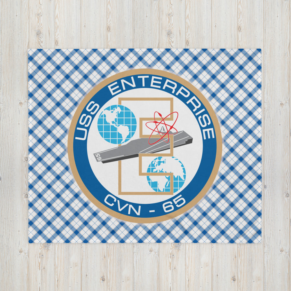 USS Enterprise (CVN-65) Ship's Crest Throw Blanket – 50x60