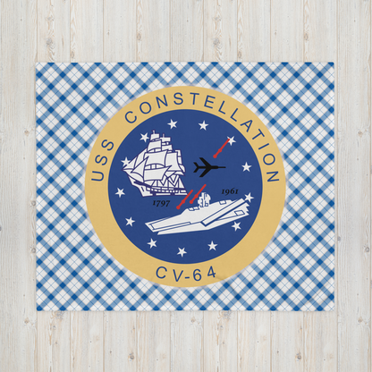 USS Constellation (CV-64) Ship's Crest Throw Blanket – 50x60