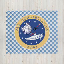 Load image into Gallery viewer, USS Constellation (CV-64) Ship&#39;s Crest Throw Blanket