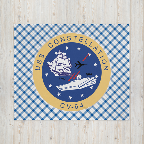 USS Constellation (CV-64) Ship's Crest Throw Blanket