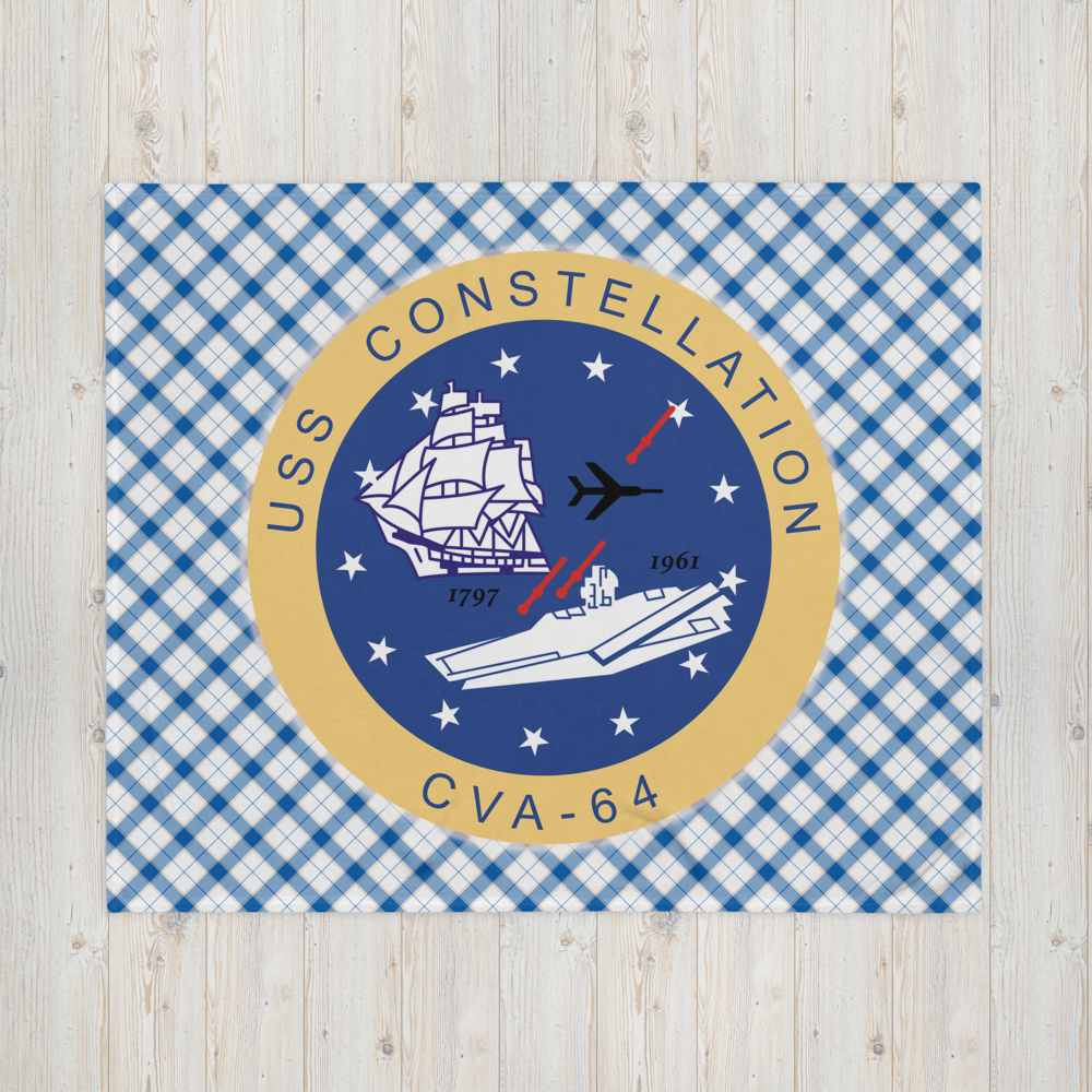USS Constellation (CVA-64) Ship's Crest Throw Blanket – 50x60