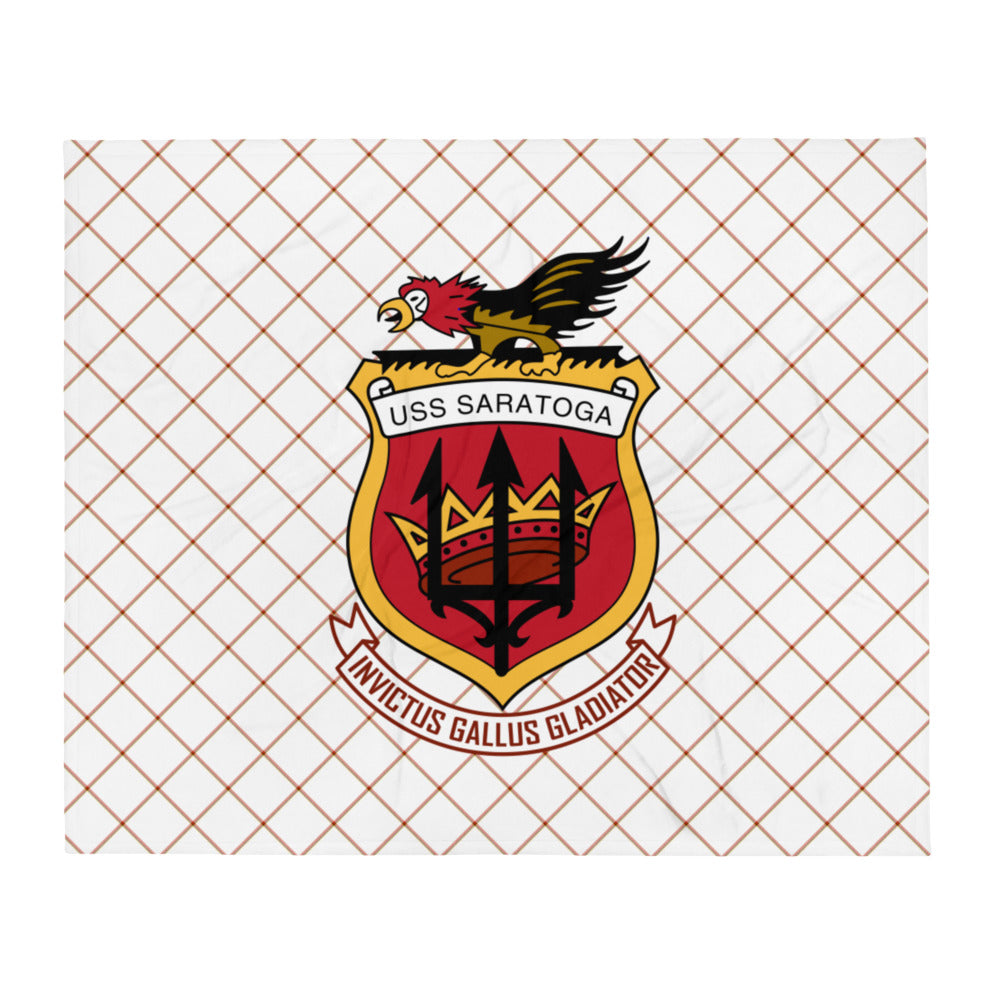 USS Saratoga (CVA/CV-60) Ship's Crest Throw Blanket – 50x60