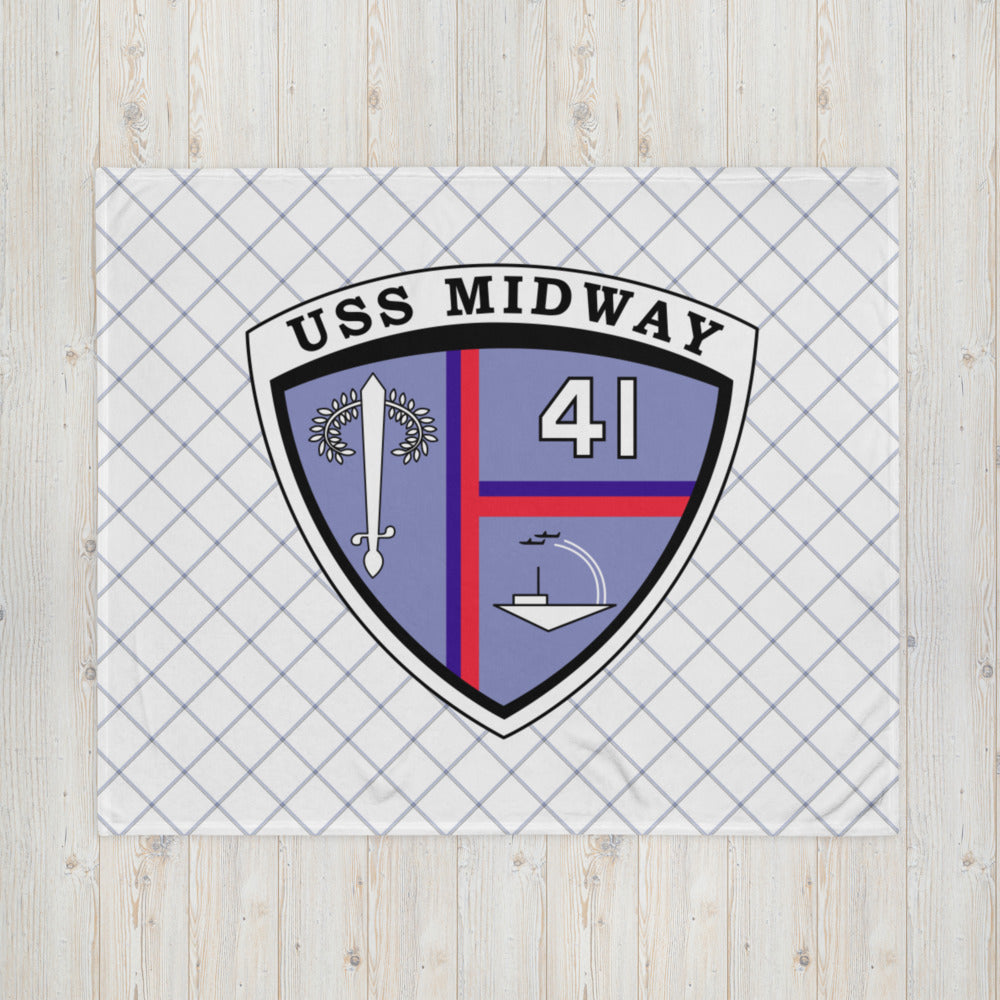 USS Midway (CVA/CV-41) Ship's Crest Throw Blanket – 50x60