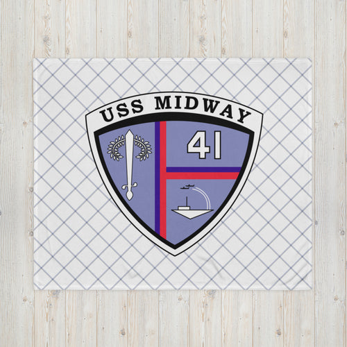 USS Midway (CVA/CV-41) Ship's Crest Throw Blanket