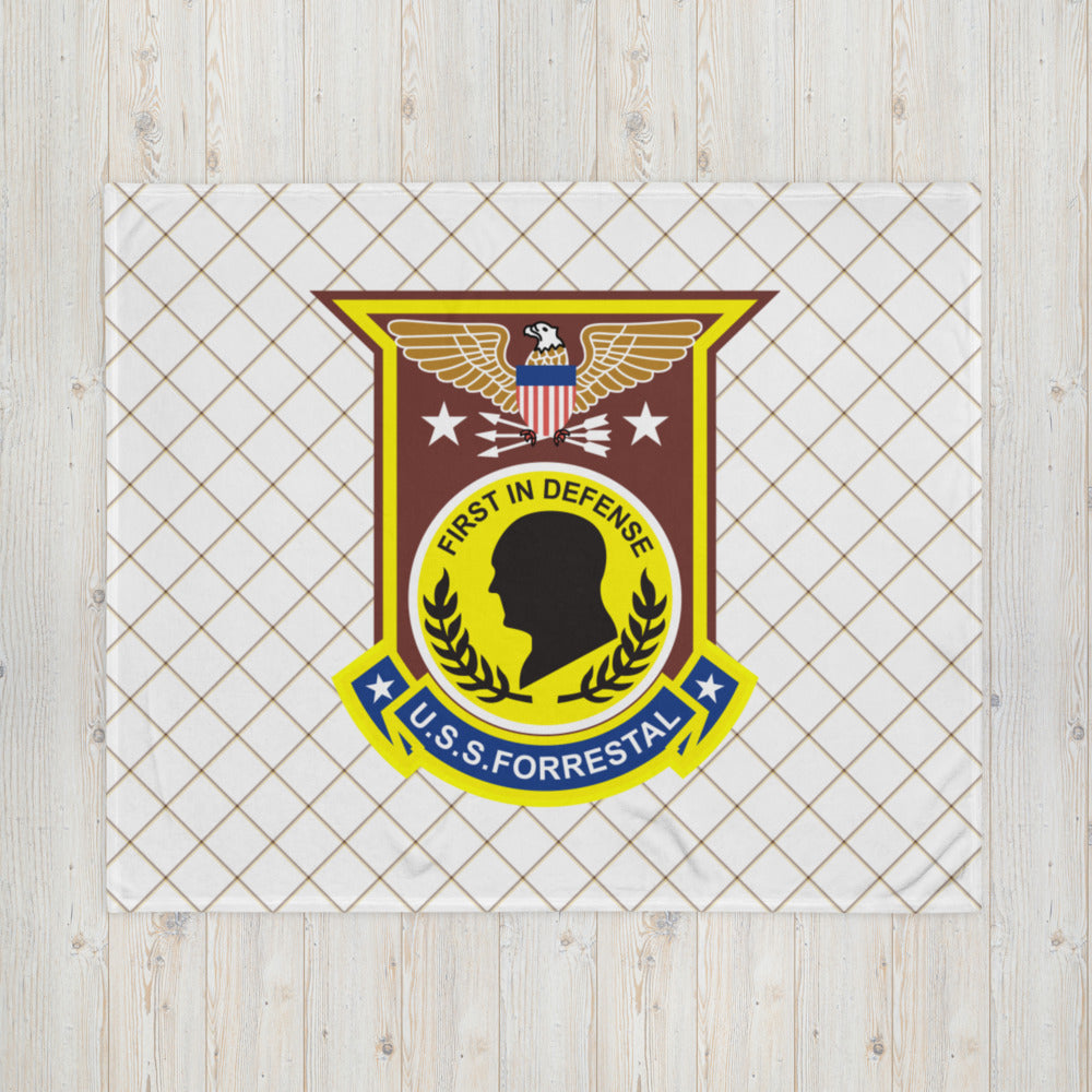 USS Forrestal (CVA/CV-59) Ship's Crest Throw Blanket