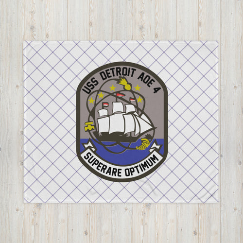 USS Detroit (AOE-4) Ship's Crest Throw Blanket