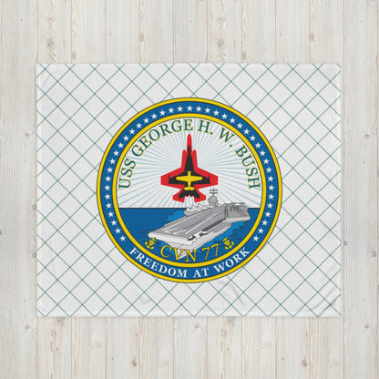 USS George H.W. Bush (CVN-77) Ship's Crest Throw Blanket – 50x60
