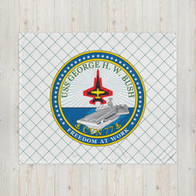 Load image into Gallery viewer, USS George H.W. Bush (CVN-77) Ship&#39;s Crest Throw Blanket