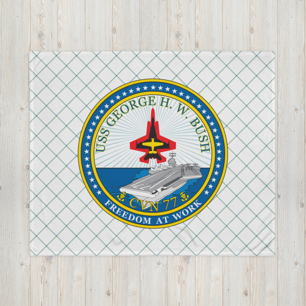 USS George H.W. Bush (CVN-77) Ship's Crest Throw Blanket