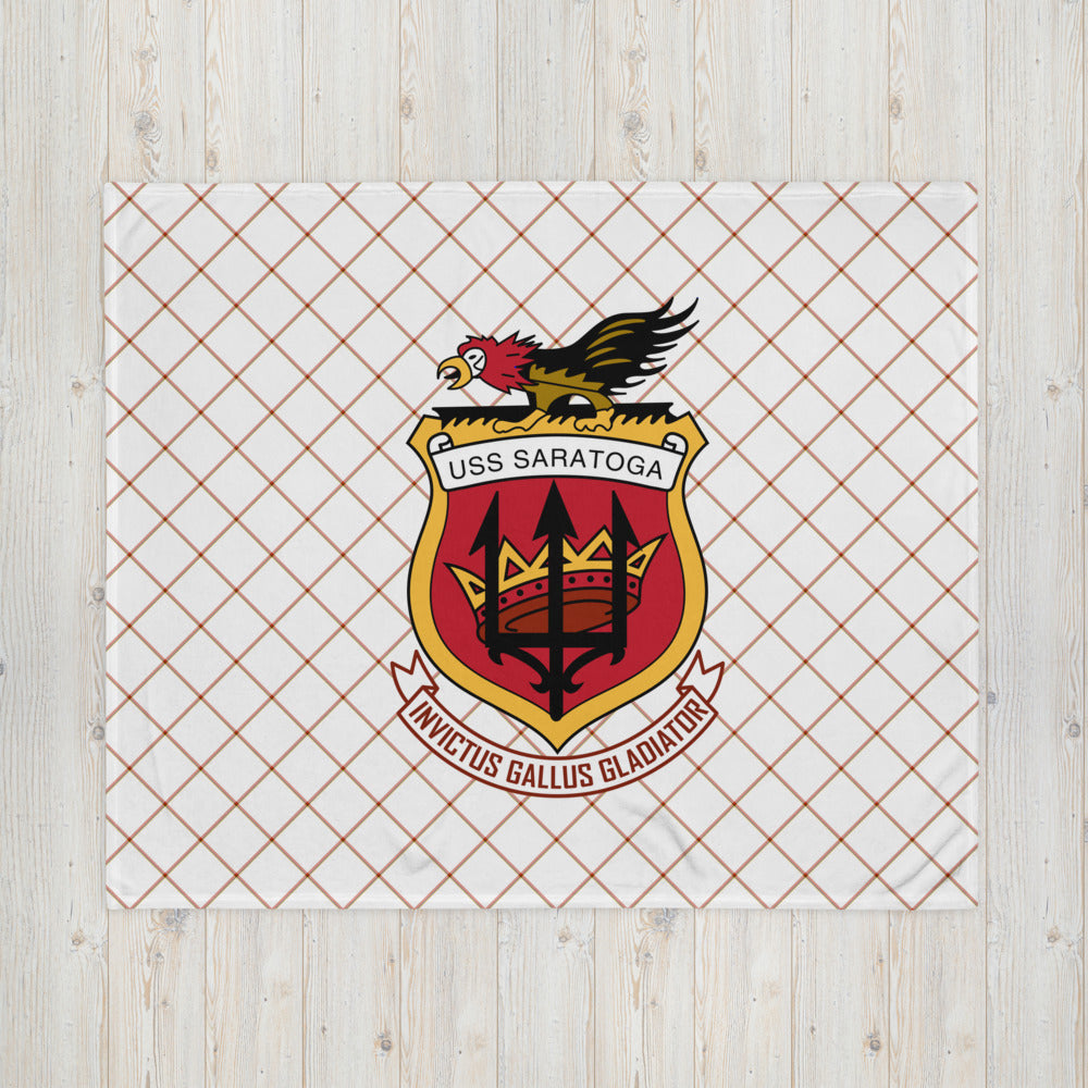 USS Saratoga (CVA/CV-60) Ship's Crest Throw Blanket – 50x60
