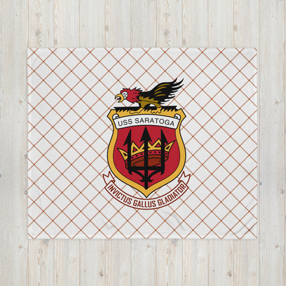 USS Saratoga (CVA/CV-60) Ship's Crest Throw Blanket – 50x60