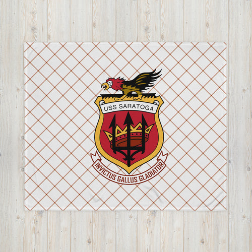 USS Saratoga (CVA/CV-60) Ship's Crest Throw Blanket