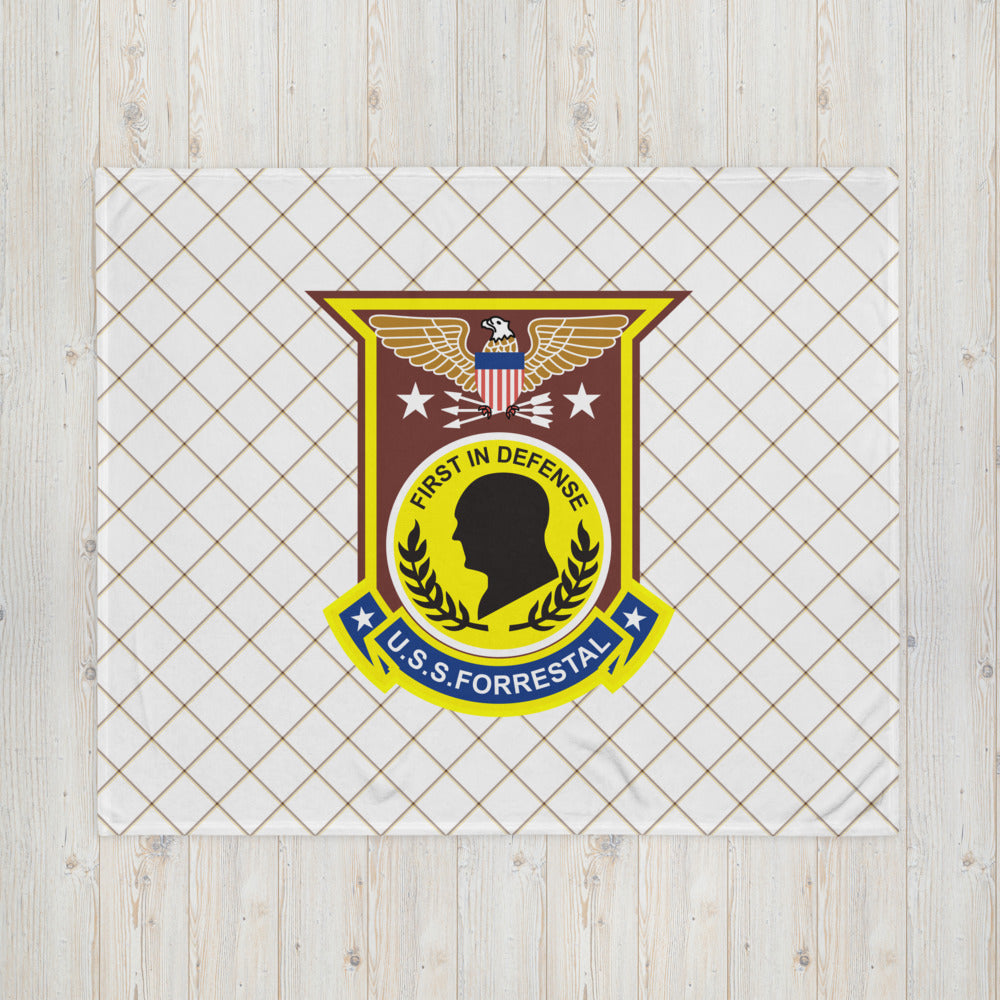 USS Forrestal (CVA/CV-59) Ship's Crest Throw Blanket