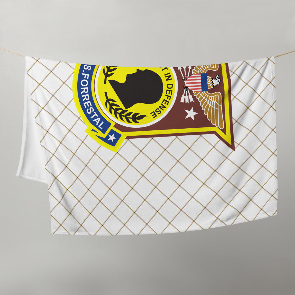 USS Forrestal (CVA/CV-59) Ship's Crest Throw Blanket