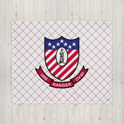 USS Ranger (CV-61) Ship's Crest Throw Blanket – 50x60
