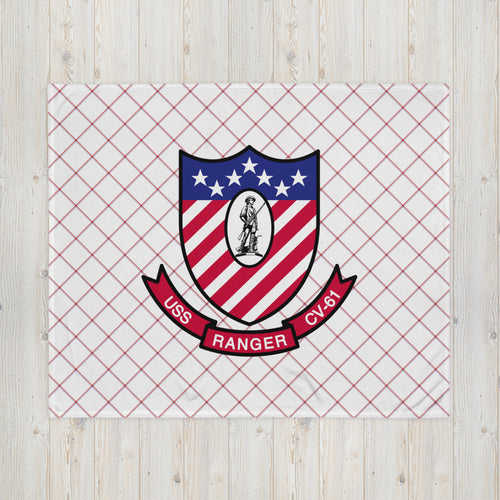 USS Ranger (CV-61) Ship's Crest Throw Blanket