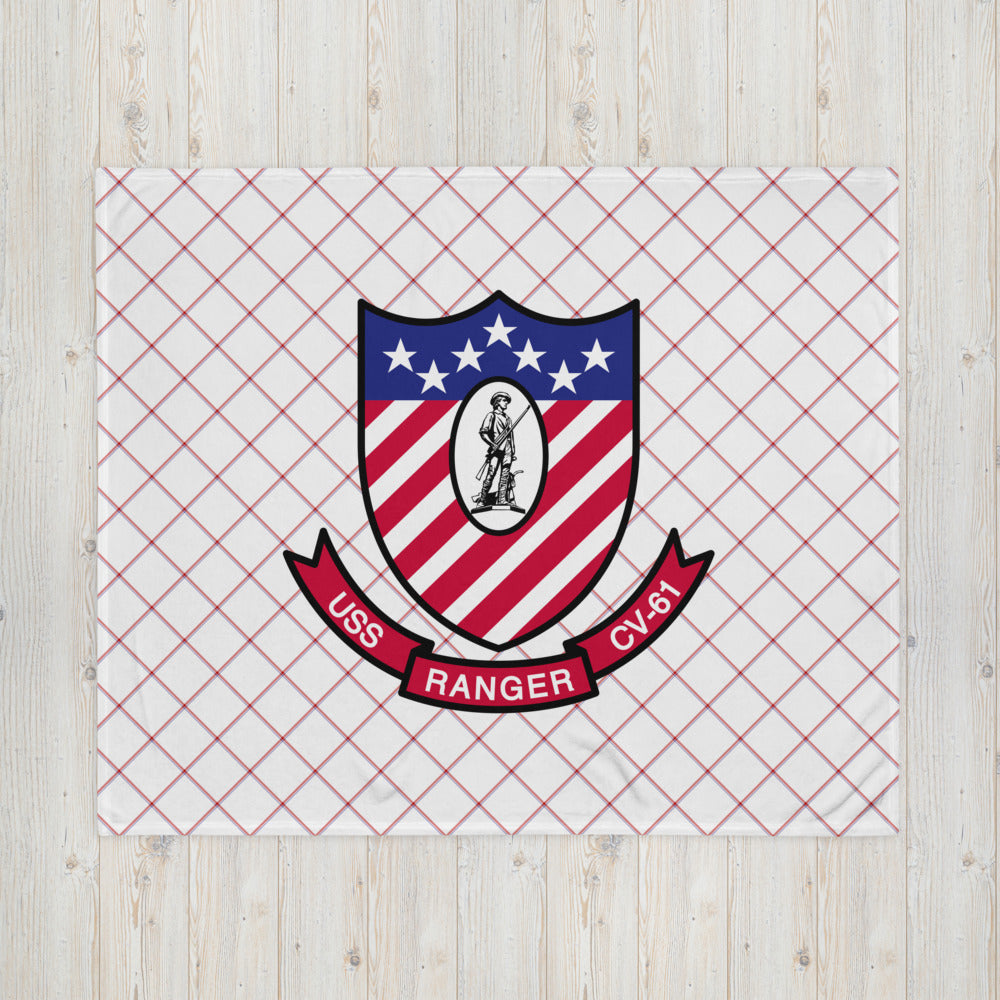 USS Ranger (CV-61) Ship's Crest Throw Blanket – 50x60