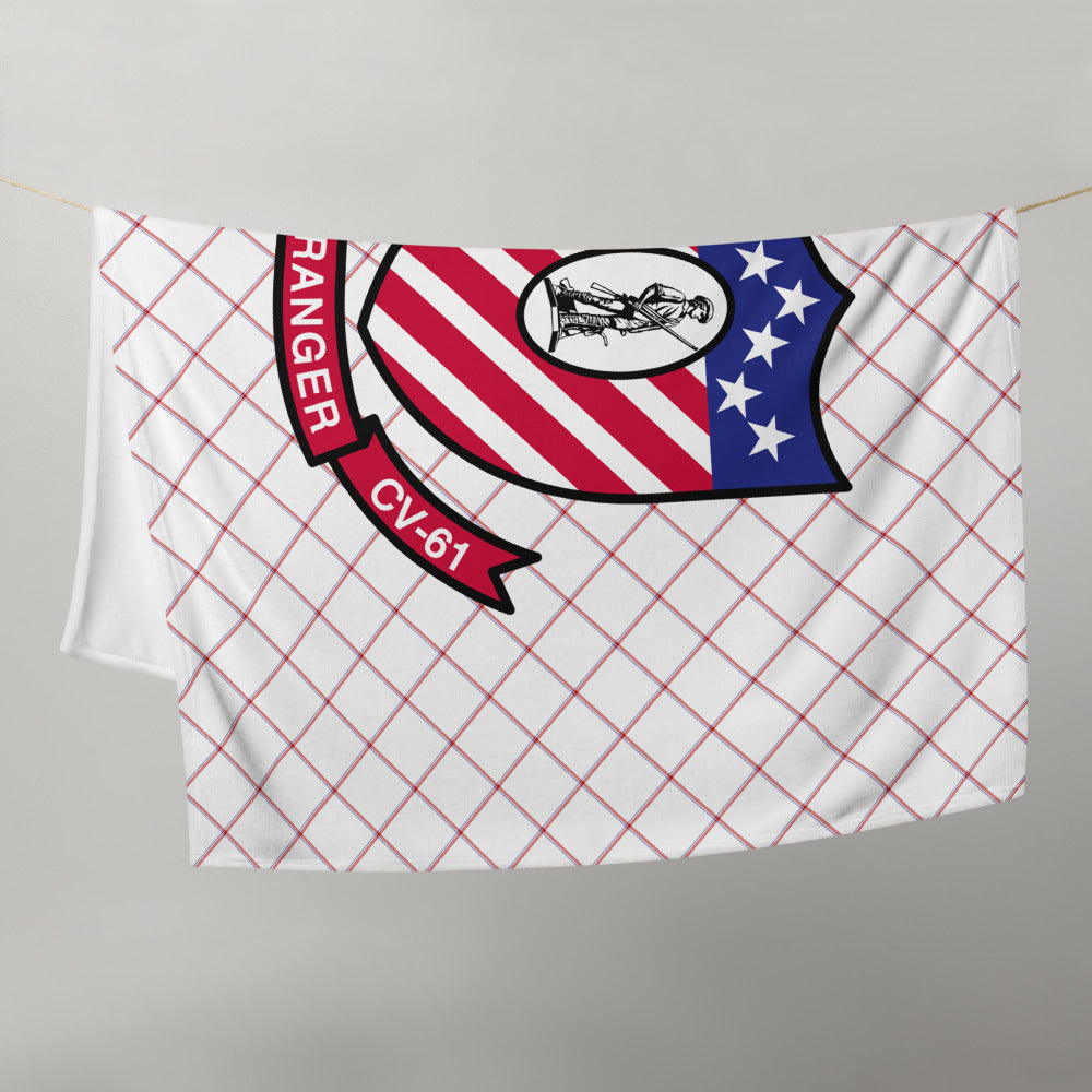 USS Ranger (CV-61) Ship's Crest Throw Blanket – 50x60
