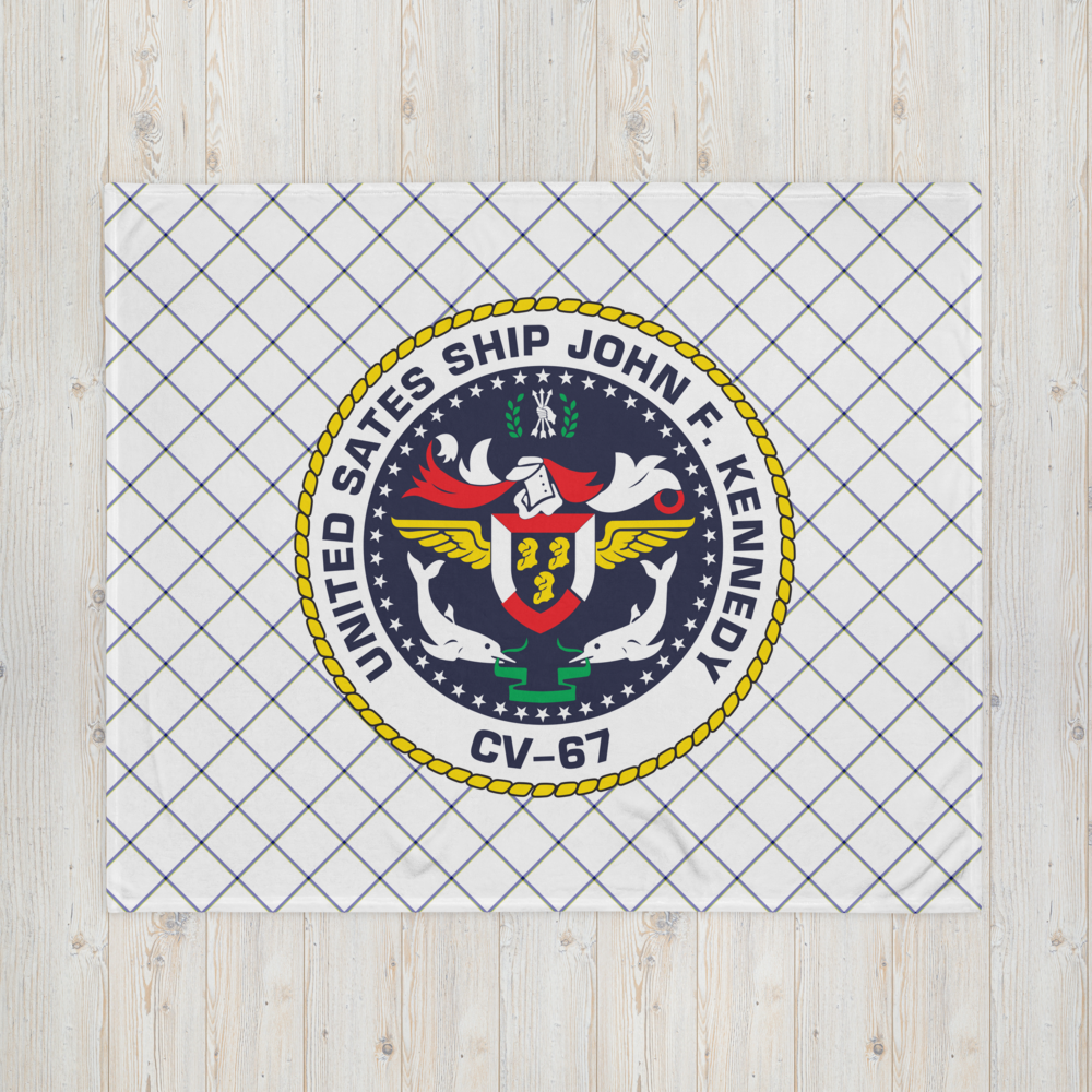 USS John F. Kennedy (CV-67) Ship's Crest Throw Blanket