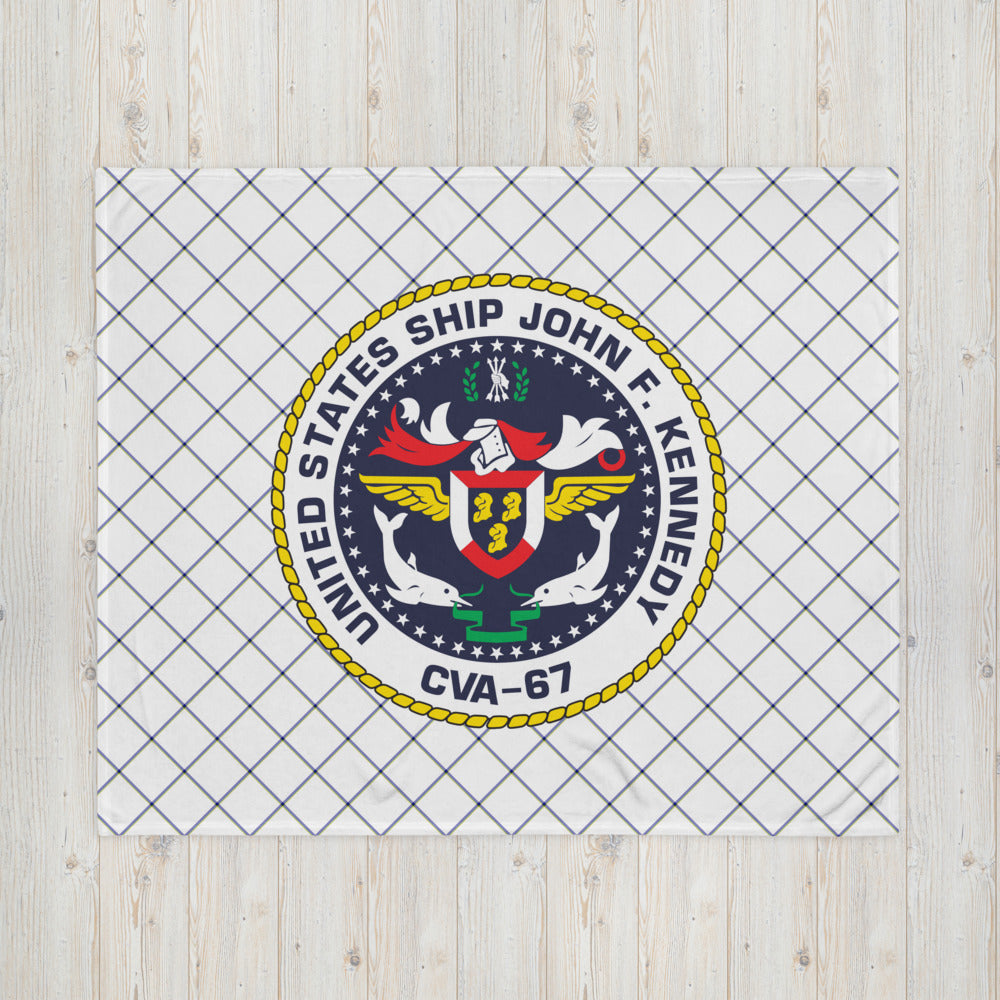 USS John F. Kennedy (CVA-67) Ship's Crest Throw Blanket – 50x60