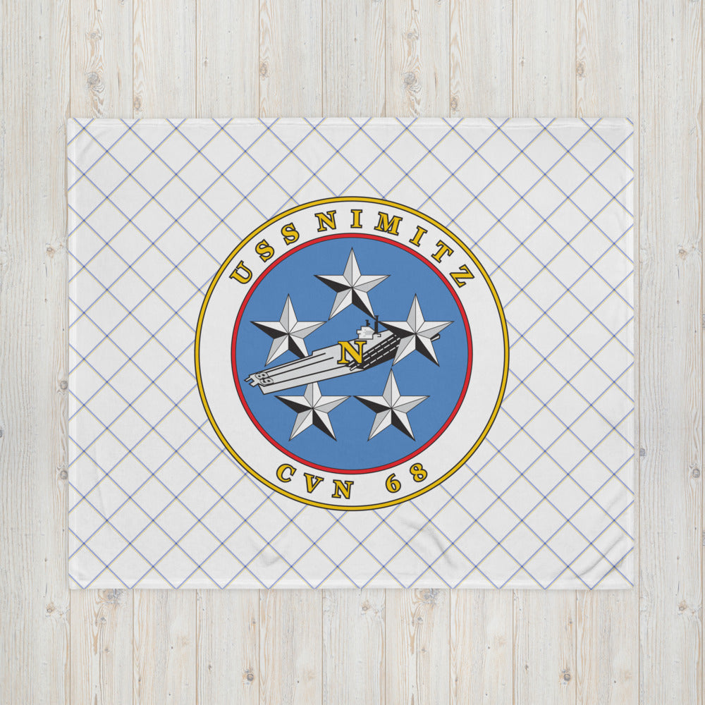 USS Nimitz (CVN-68) Ship's Crest Throw Blanket