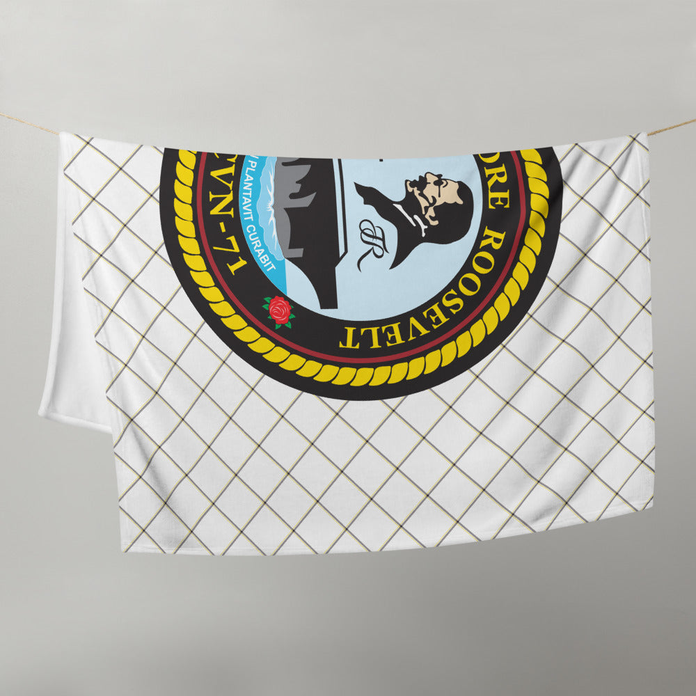 USS Theodore Roosevelt (CVN-71) Ship's Crest Throw Blanket – 50x60