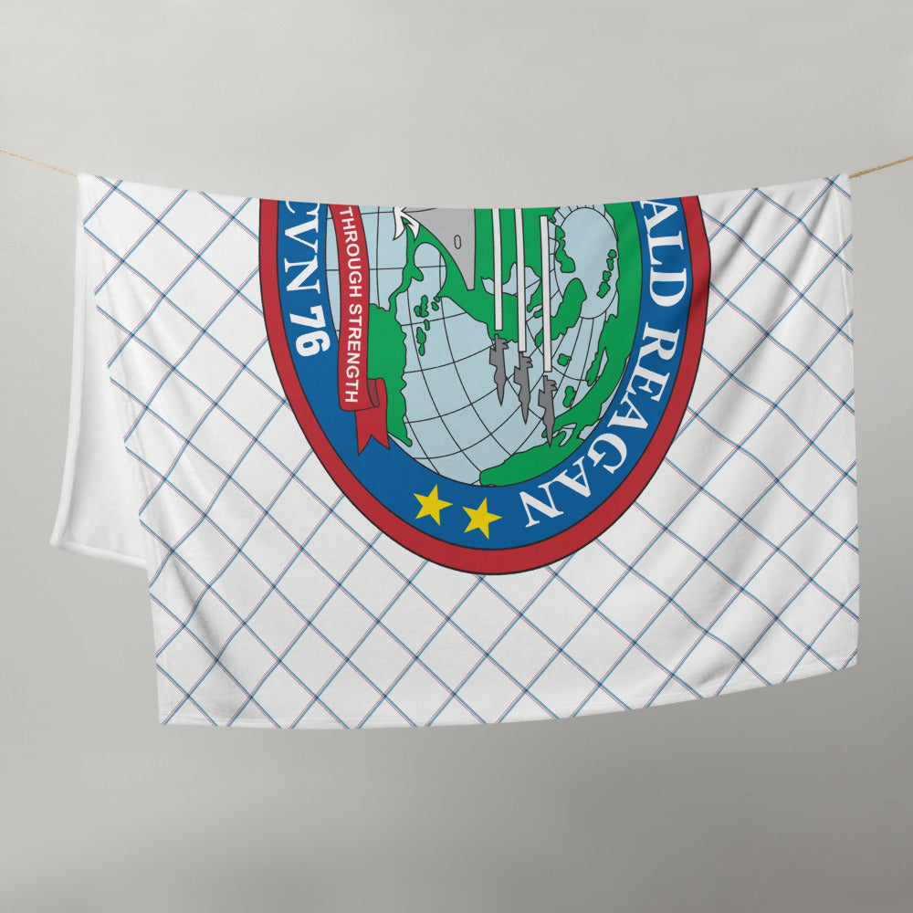 USS Ronald Reagan (CVN-76) Ship's Crest Throw Blanket – 50x60