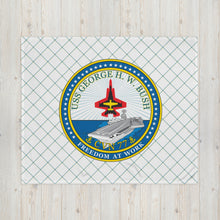 Load image into Gallery viewer, USS George H.W. Bush (CVN-77) Ship&#39;s Crest Throw Blanket