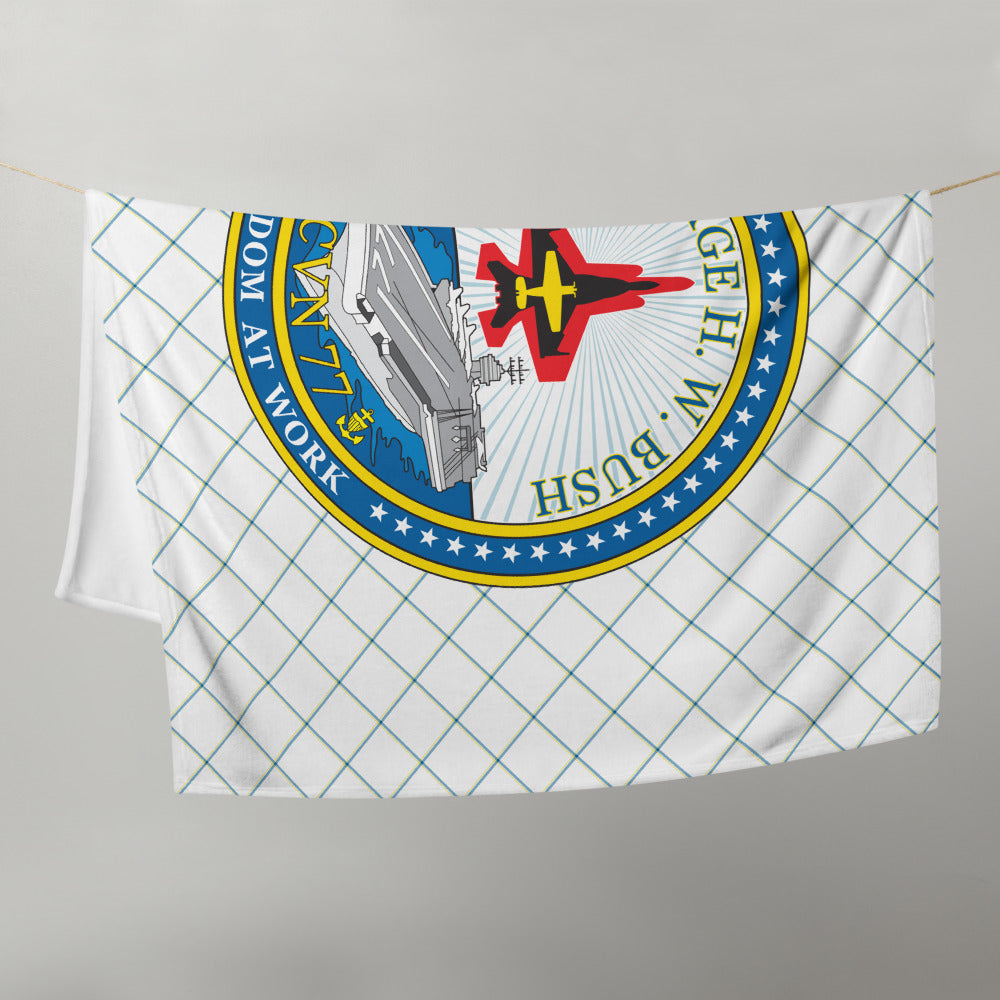 USS George H.W. Bush (CVN-77) Ship's Crest Throw Blanket – 50x60