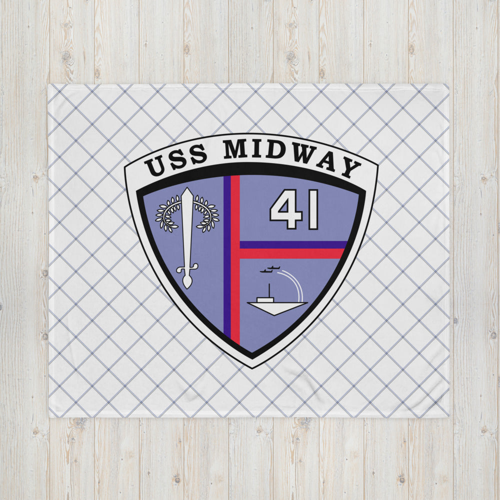 USS Midway (CVA/CV-41) Ship's Crest Throw Blanket – 50x60