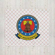Load image into Gallery viewer, USS Independence (CVA/CV-62) Ship&#39;s Crest Throw Blanket
