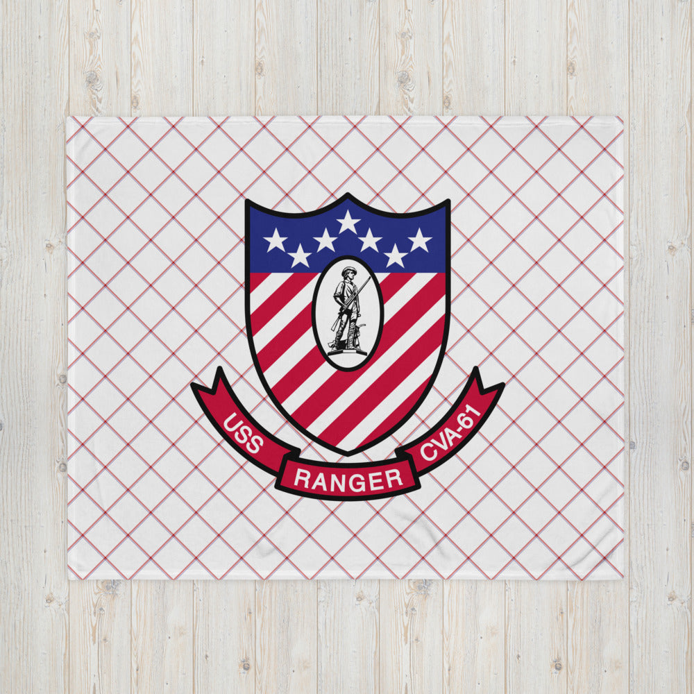 USS Ranger (CVA-61) Ship's Crest Throw Blanket