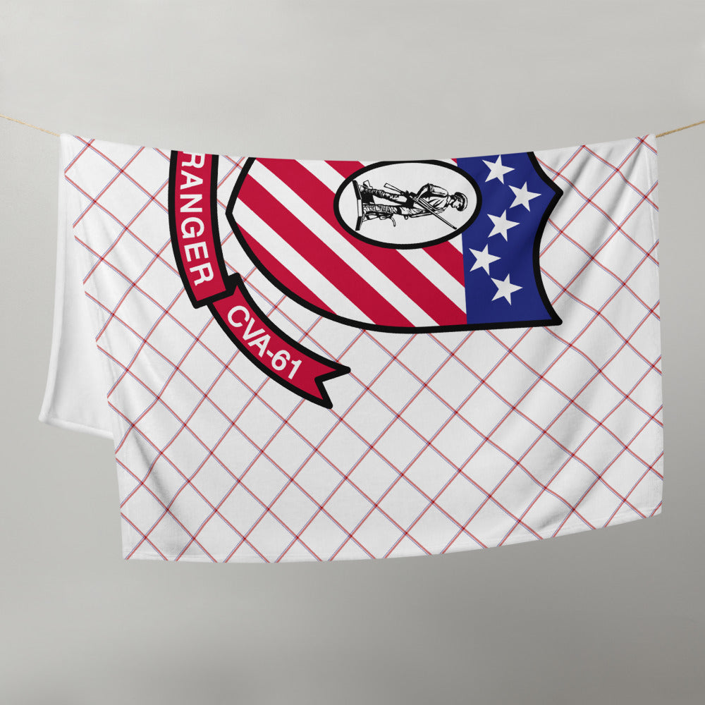 USS Ranger (CVA-61) Ship's Crest Throw Blanket