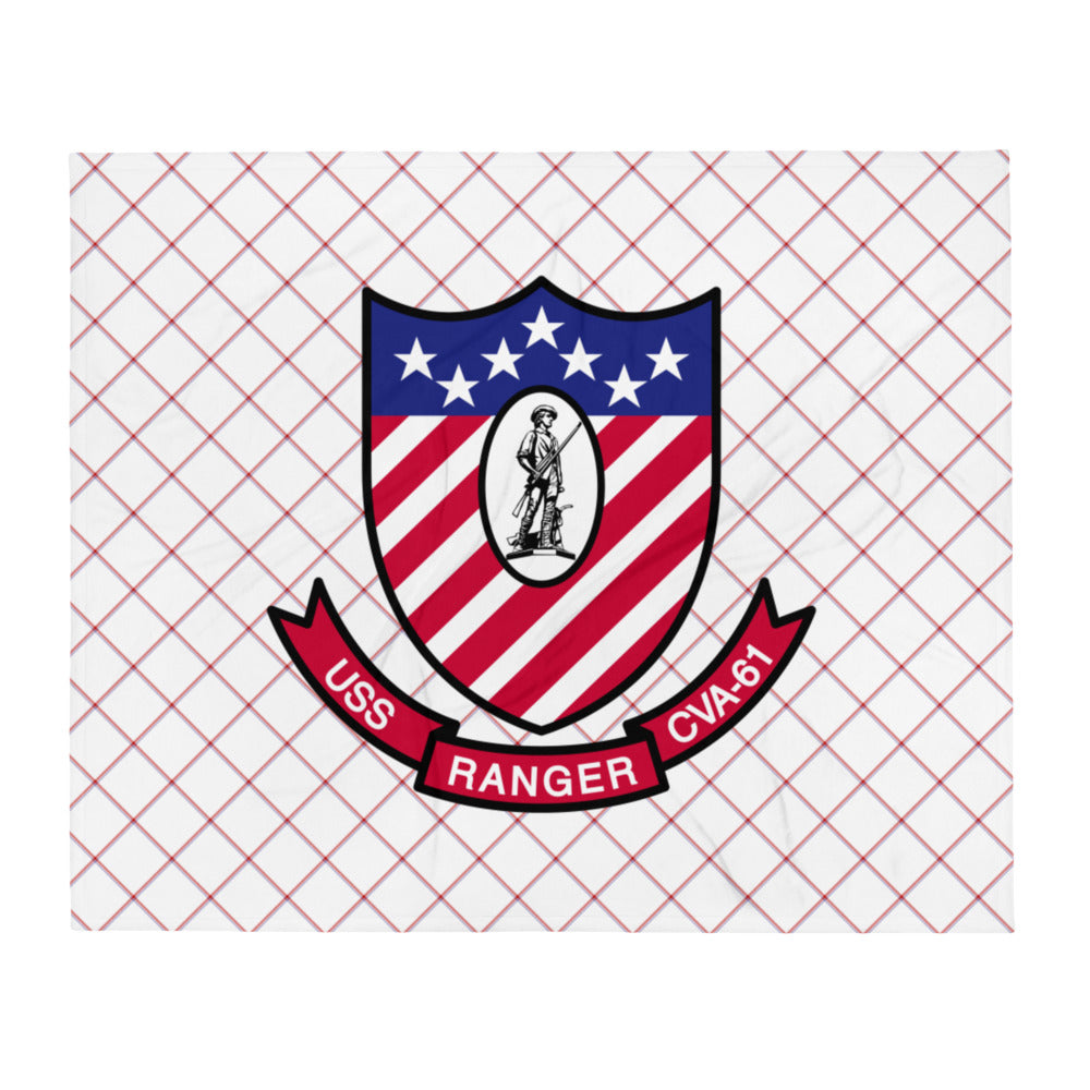 USS Ranger (CVA-61) Ship's Crest Throw Blanket