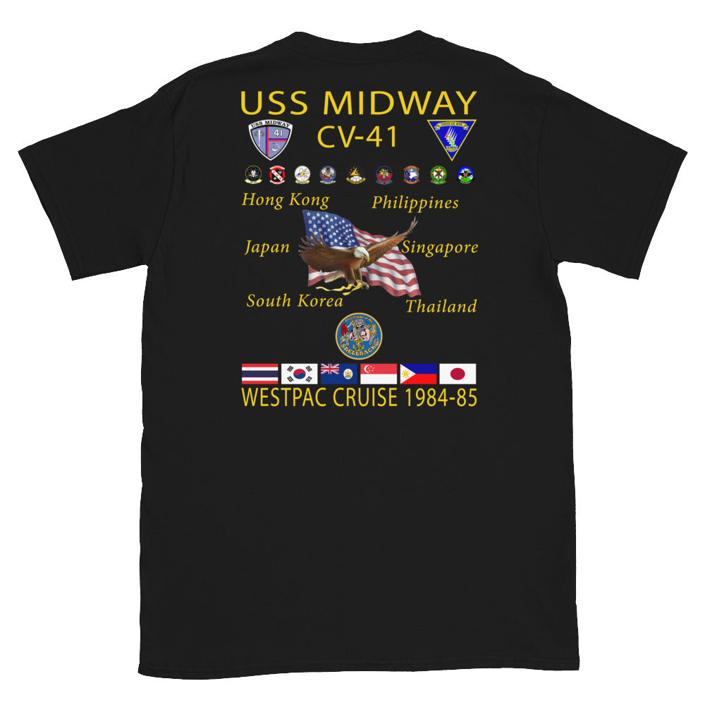 USS Midway (CV-41) 1984-85 Cruise Shirt – black