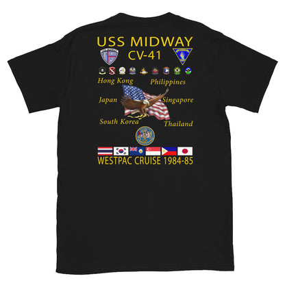 USS Midway (CV-41) 1984-85 Cruise Shirt – black