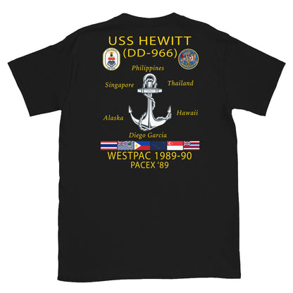 USS Hewitt (DD-966) 1989-90 Cruise Shirt – black