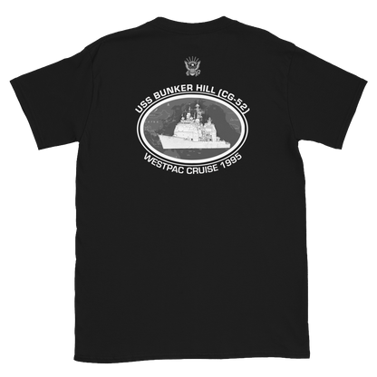 USS Bunker Hill (CG-52) 1995 Deployment Short-Sleeve T-Shirt – back view, black