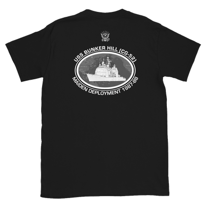 USS Bunker Hill (CG-52) 1987-88 Deployment Short-Sleeve T-Shirt – back view, black