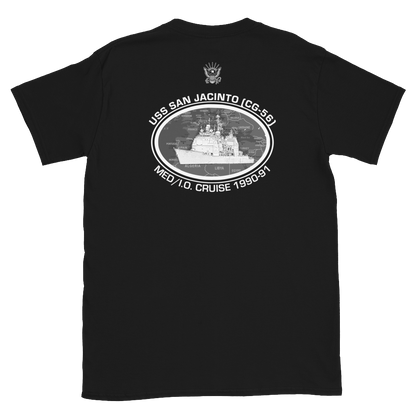 USS San Jacinto (CG-56) 1990-91 Deployment Short-Sleeve T-Shirt – back view, black