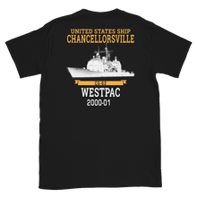 Load image into Gallery viewer, USS Chancellorsville (CG-62) 2000-01 WESTPAC Short-Sleeve T-Shirt