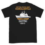 USS Chancellorsville (CG-62) 1996-97 EASTPAC Short-Sleeve T-Shirt – back view, black