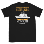 USS Gettysburg (CG-64) 2013-14 MED Short-Sleeve T-Shirt – back view, black