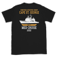 USS Cape St. George (CG-71) 2002 MED Short-Sleeve Unisex T-Shirt – back view, black