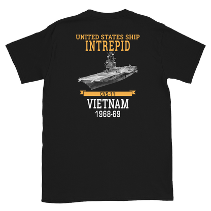 USS Intrepid (CVS-11) 1968-69 Vietnam Short-Sleeve T-Shirt – back view, black