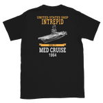 USS Intrepid (CVS-11) 1964 MED Short-Sleeve T-Shirt – back view, black