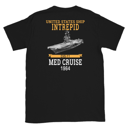USS Intrepid (CVS-11) 1964 MED Short-Sleeve T-Shirt – back view, black