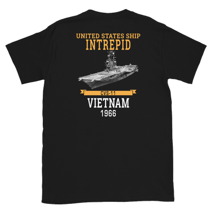 USS Intrepid (CVS-11) 1966 Vietnam Short-Sleeve T-Shirt – back view, black
