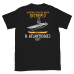 USS Intrepid (CVS-11) 1971 N.Atlantic/MED Short-Sleeve T-Shirt – back view, black